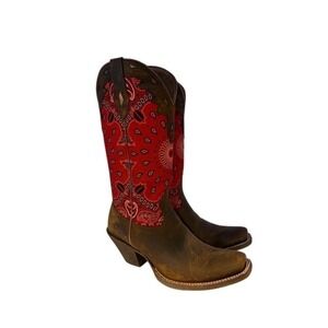 Ariat Red and Brown Heeled Boots